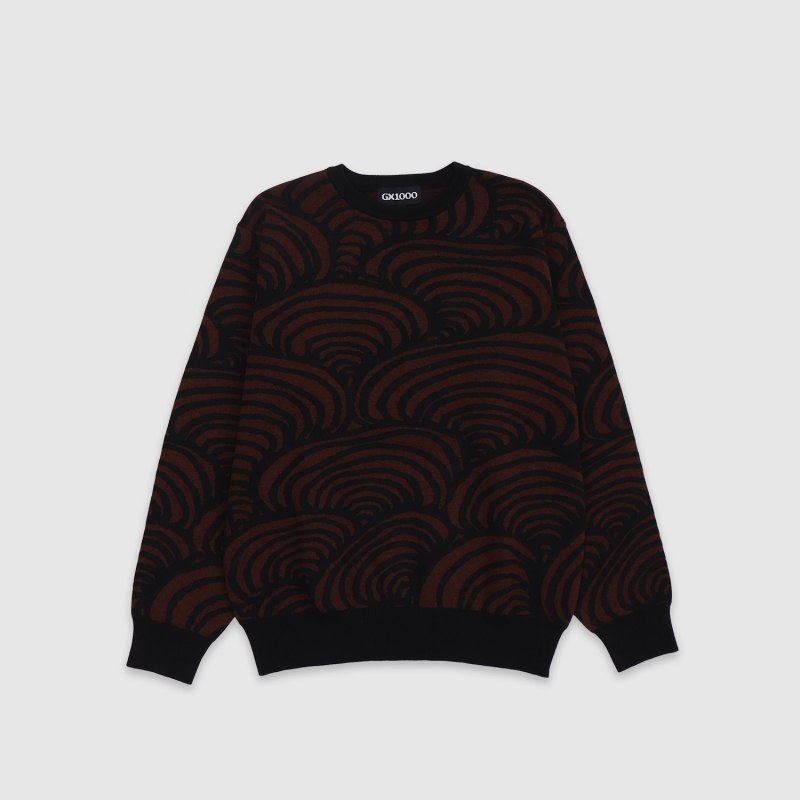 GX1000 Jacquard ZK Knit Sweater Brown | Fast Times Skateboar