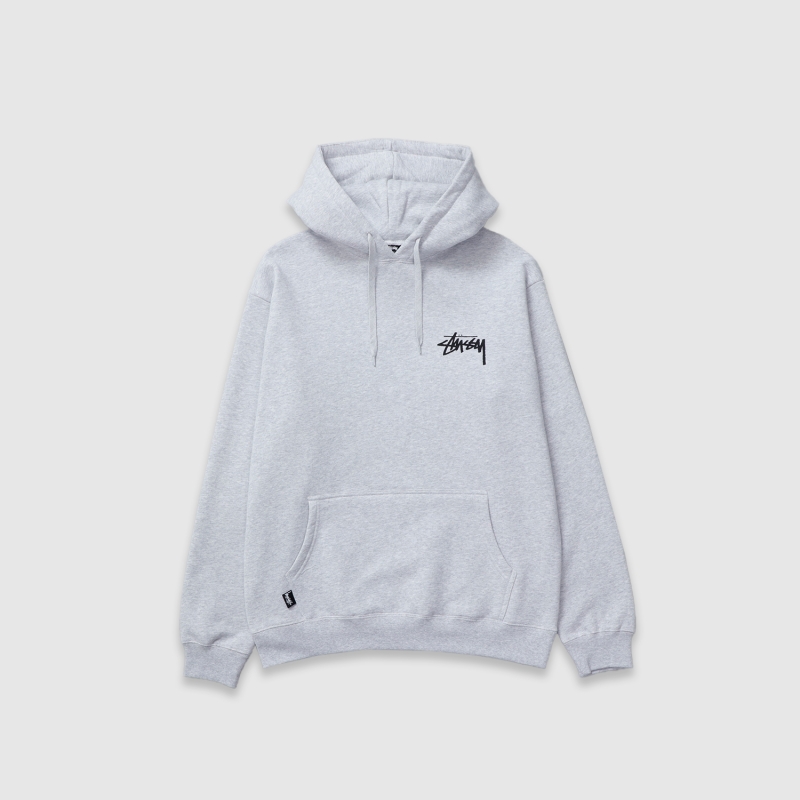 Stussy 8 Ball PO Hood Ash Heather | Fast Times Skateboarding