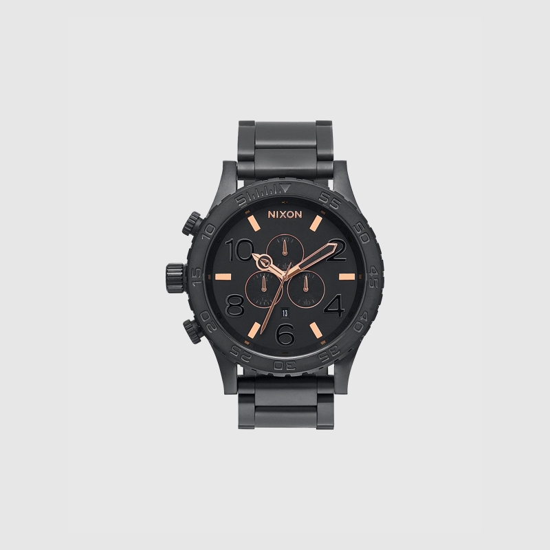 Nixon 51 30 Chrono Black RoseGold Fast Times Skateboarding