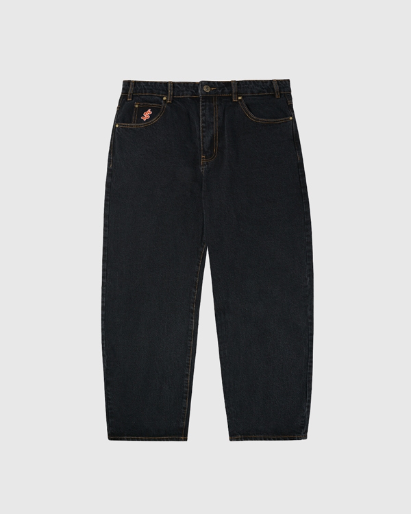 Cash Only Baggy Denim Jeans Washed Black | Fast Times Skateb