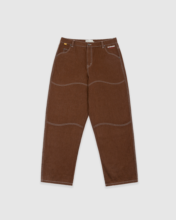 Dime DJCO Denim Pants Brown Wash | Fast Times Skateboarding