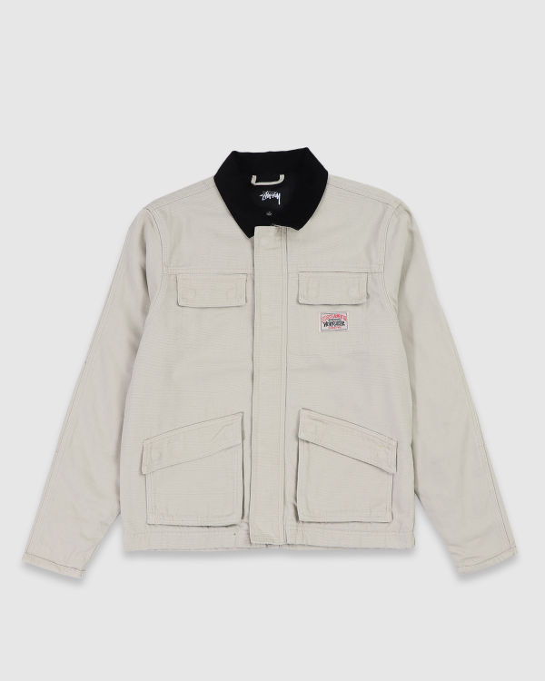 Stussy Washed Canvas Shop Jacket Bone | Fast Times Skateboar