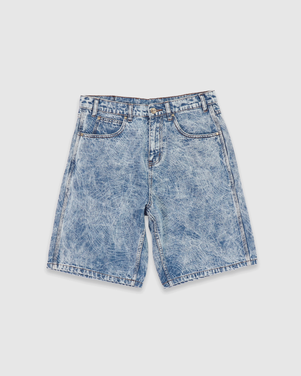 Butter Goods Web Denim Shorts Acid Wash Indigo | Fast Times