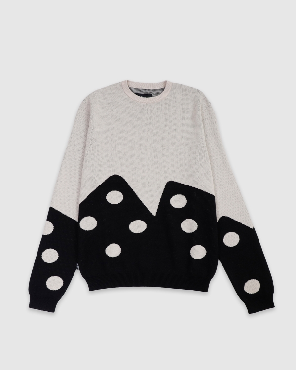 Stussy Dice Sweater Knit Bone | Fast Times Skateboarding