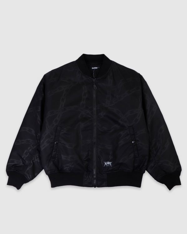 Xlarge x Crawling Death Chain Bomber Jacket Black | Fast Tim