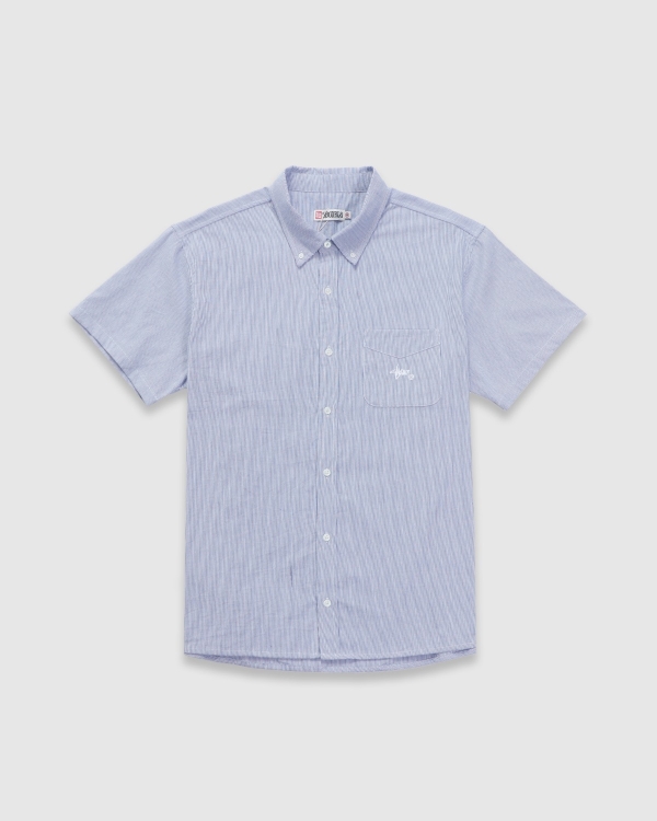 エスダブル AU限定 S/DOUBLE Classic Oxford Button Up Shirt S Double Oxford Classic SS Shirt White/Blue Stripe | Fast Ti