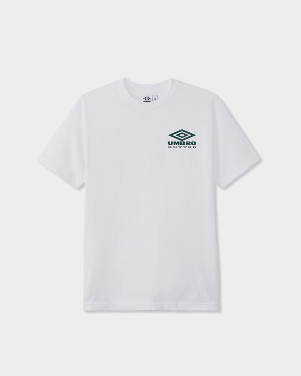 Butter Goods x Umbro Lines T-Shirt White | Fast Times Skateb