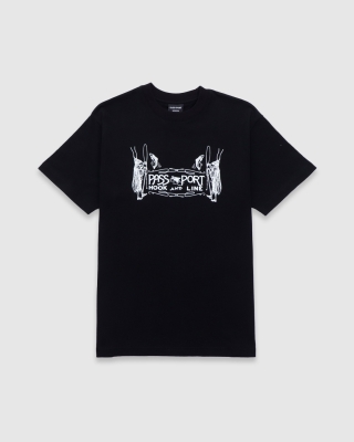 Passport Hook and Line T-Shirt Black