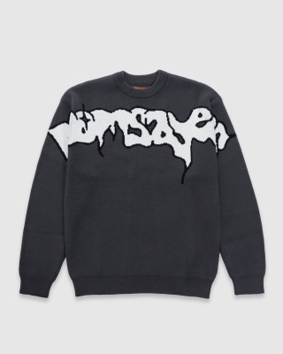 Doomsayers Shine Crew Knit Washed Black
