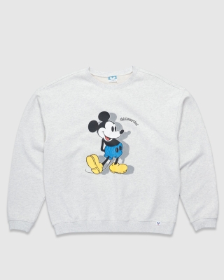 thisisneverthat x Disney Mickey Classic Crew Light Heather Grey