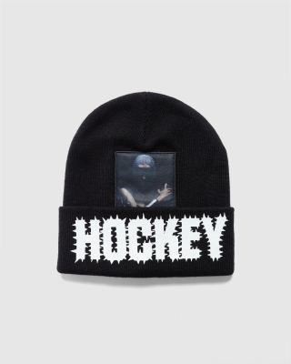 Hockey Back Crack Beanie Black