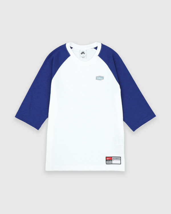 Nike SB Baseball Raglan T-Shirt White/Deep Royal