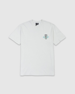Stussy Skull Crest Heavyweight T-Shirt Pigment Washed White