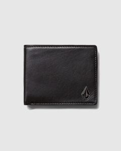 Volcom Single Stone Leather Wallet Black