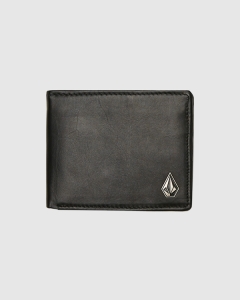Volcom Single Stone Leather Wallet Black