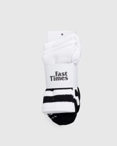 Fast Times Action Stripe Socks 3 Pack White