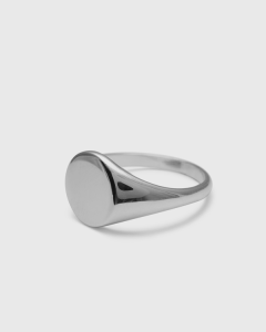 Shamone The Dasher Solid Round Signet Ring 11x10mm Sterling Silver