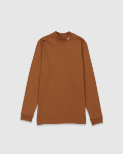Nike Life Collection Mock Neck LS T-Shirt Ale Brown/White