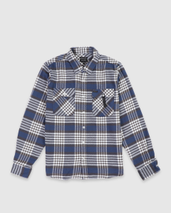 Brixton Bowery LS Flannel Shirt Pacific Blue/Whitecap/Black