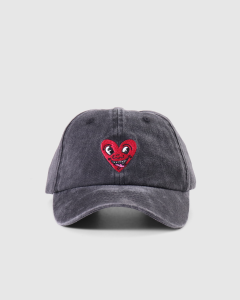 Jungles x Keith Haring Heart Face Strapback Washed Black