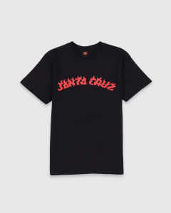 Santa Cruz Ringed Flame Hand Youth T-Shirt Black