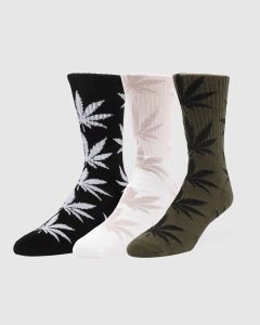 Huf Set Plantlife 3 Pack Socks Black/White/Olive