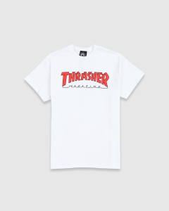 Thrasher Outlined T-Shirt White/Red
