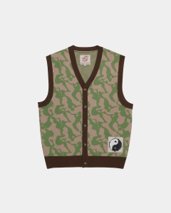 Smile and Wave Play Some Jazz Knit Vest Olive