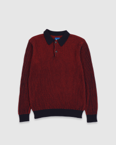 Larriet Fishermans LS Polo Navy/Red