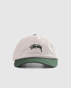 Stussy Stock Low Pro Strapback Winter White/Forest