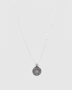 Camp Nash Flower Pendant with Oval Link Chain 925 Silver