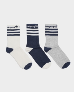 Adidas x Pop Trading 3Pk Socks Grey/Navy/White