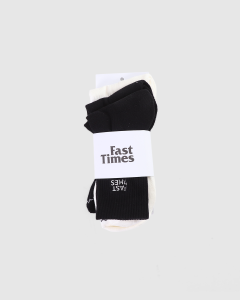 Fast Times EMB 3 Pack Socks Black/Black/Natural