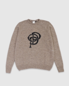 Pop Trading Initials Knitted Crew Sesame