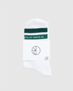 Polar Fat Stripe Rib Socks White/Green