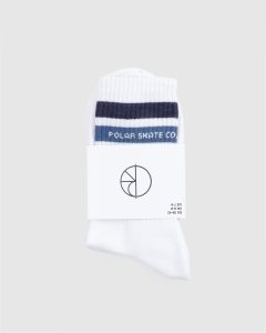 Polar Fat Stripe Rib Socks White/Blue