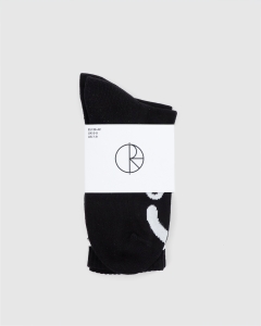 Polar Happy Sad Rib Socks Black