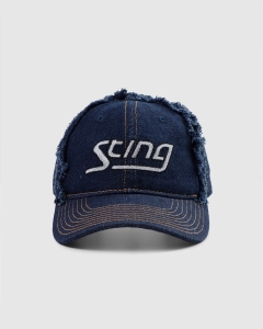 Stingwater Sting Logo Distressed Crown Snapback Blue Denim