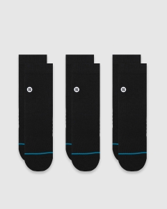 Stance Icon Quarter 3 Pack Socks Black