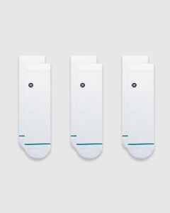 Stance Icon Quarter 3 Pack Socks White