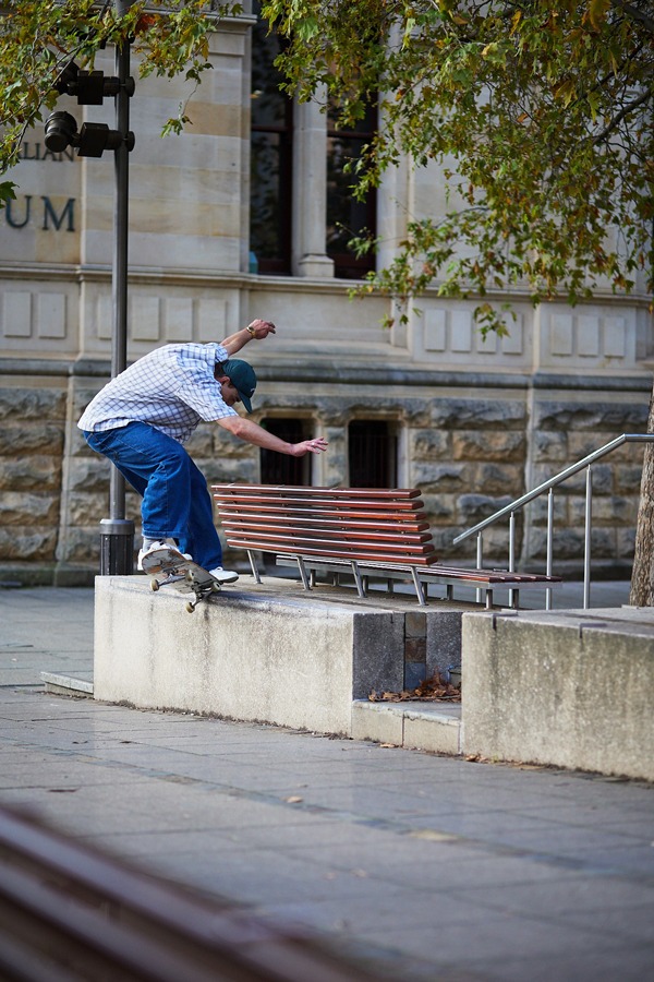 Switch Frontside Crooked Grind ~ Photo by: Andre Castelluci