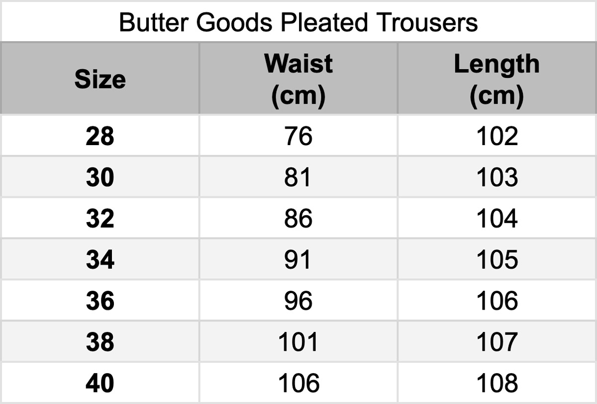 Butter Goods Pleated Trousers