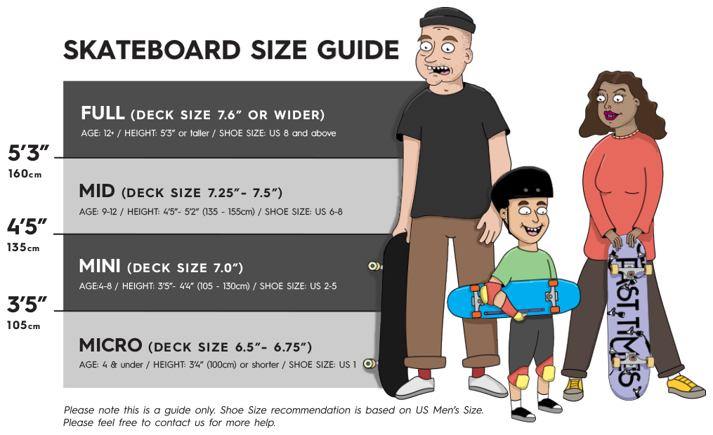 Complete Skateboards Size Guide