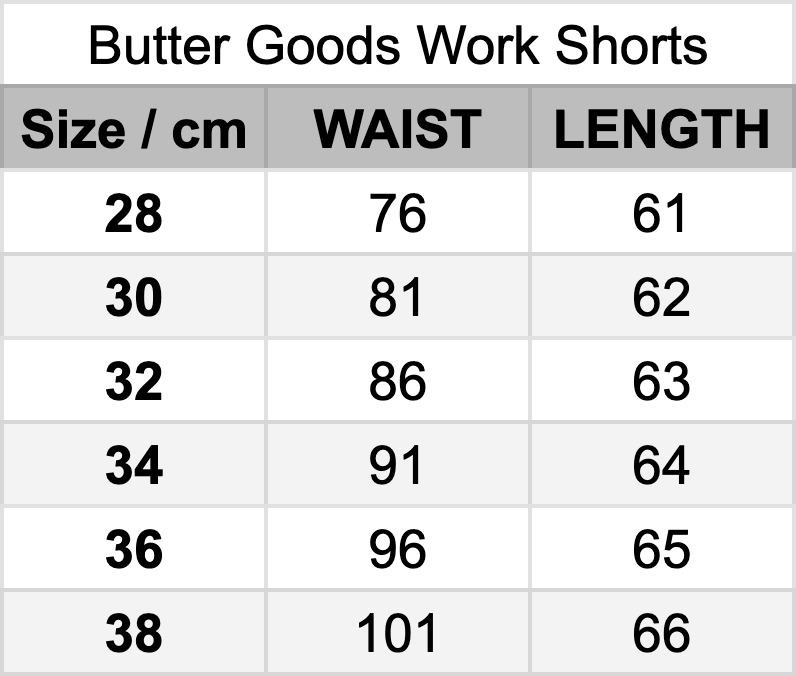 Butter Goods Work Shorts